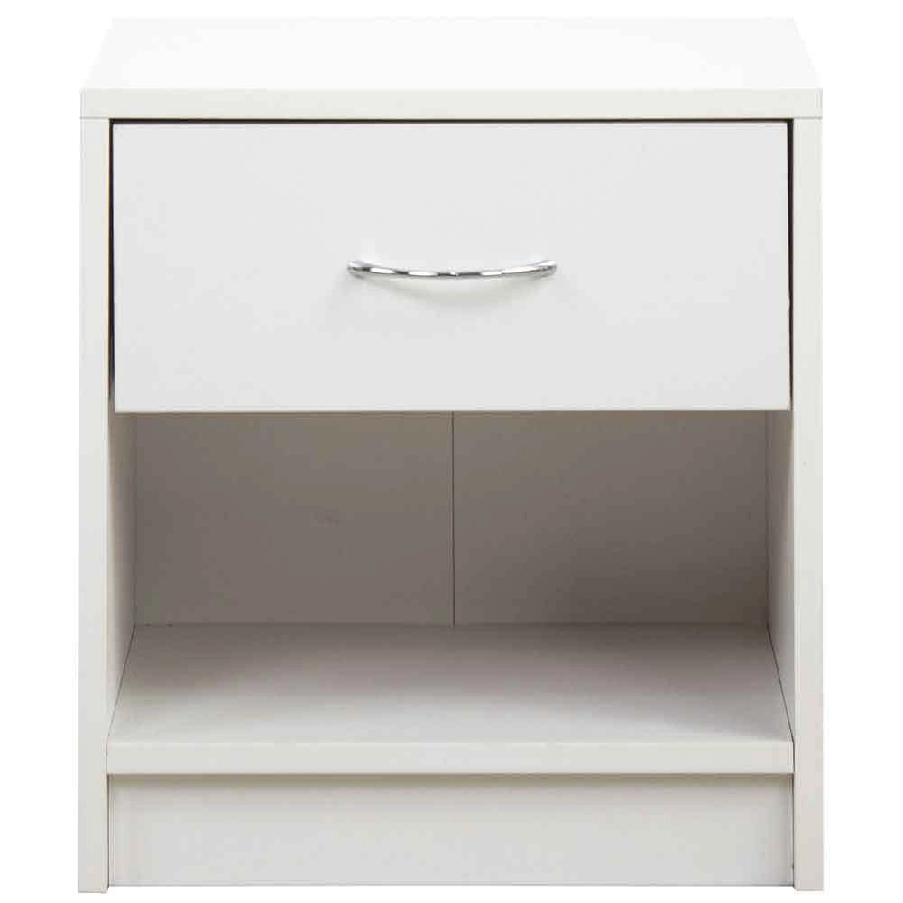 Cassettiera Mobile Comodino Cassetto e Ripiano Inferiore Semplice Design Minimal