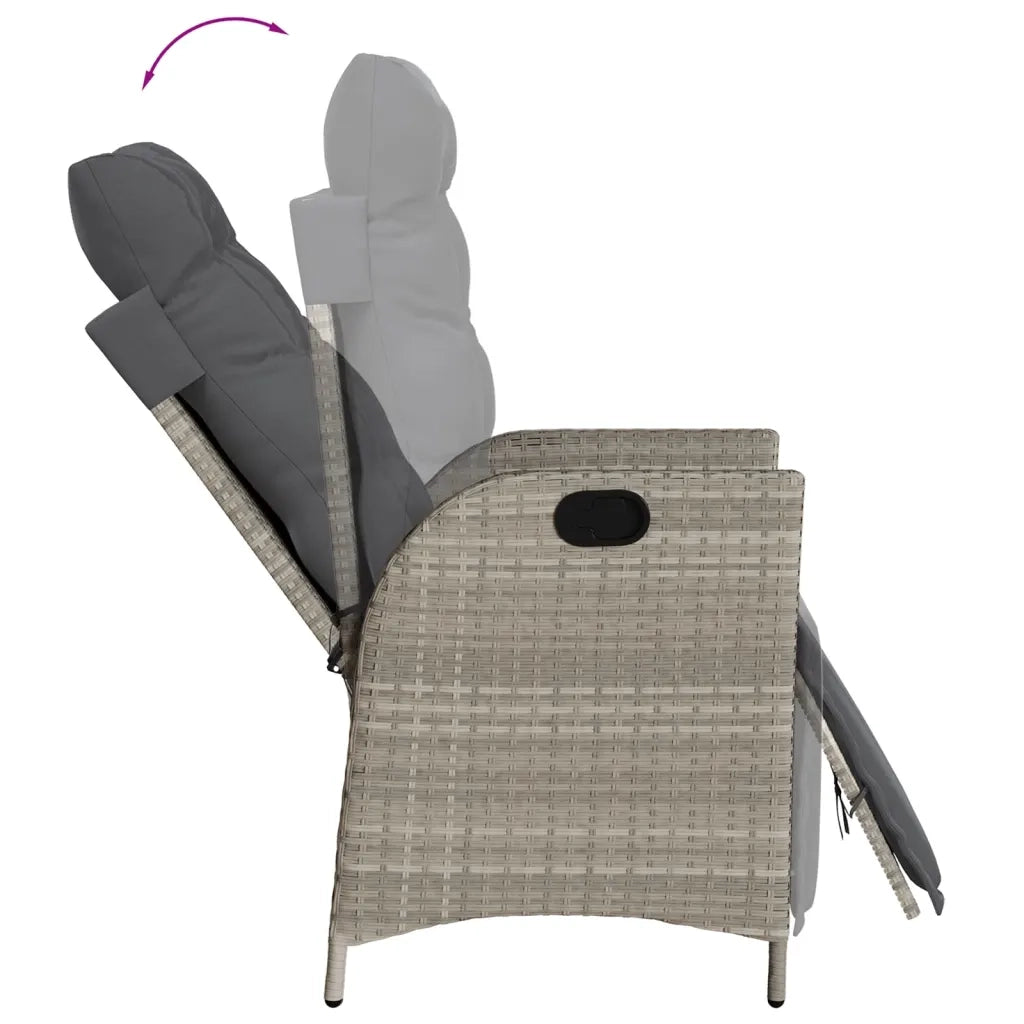 Set Pranzo da Giardino 5pz con Cuscini Grigio Chiaro Polyrattan 3213463