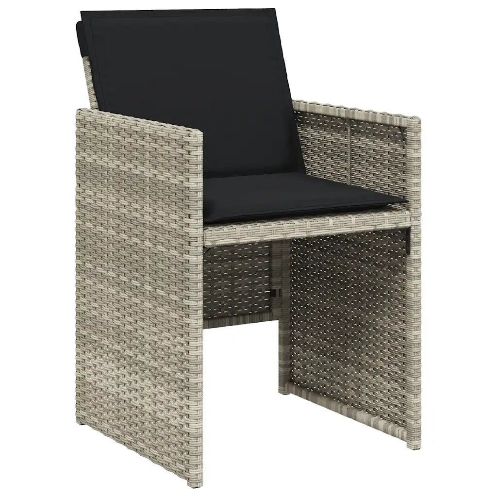 Set Pranzo Giardino 11pz con Cuscini Grigio Chiaro Polyrattan 3210671