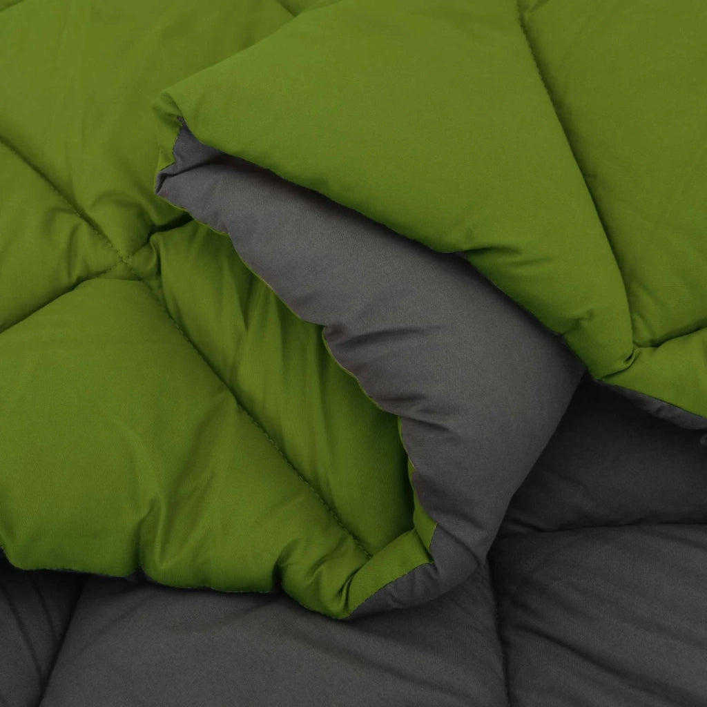 Piumone | Duvet Invernale Verde e Antracite 220 x 240 cm Microfibra