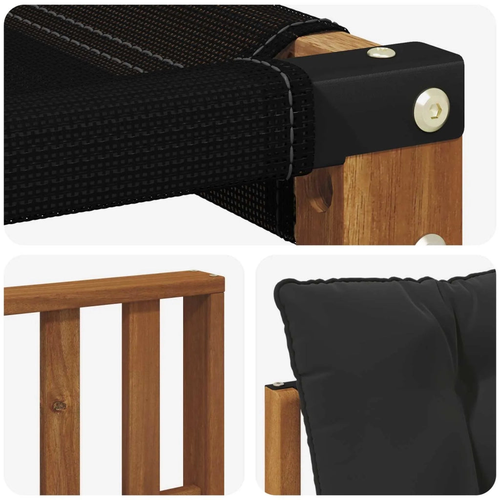 Set di divani da esterno con cuscino 6 pcs Naturale e Nero 3368999