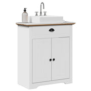 Mobile Lavabo da Bagno BODO Bianco e Marrone 70x35x80 cm 4016864