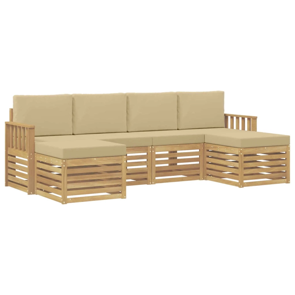 Set di divani da esterno 5 pcs Bianco e Beige 3392268
