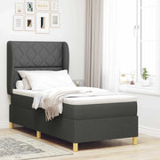 Letto a molle con testiera Grigio scuro 200 x 90 cm Tessuto 3340796