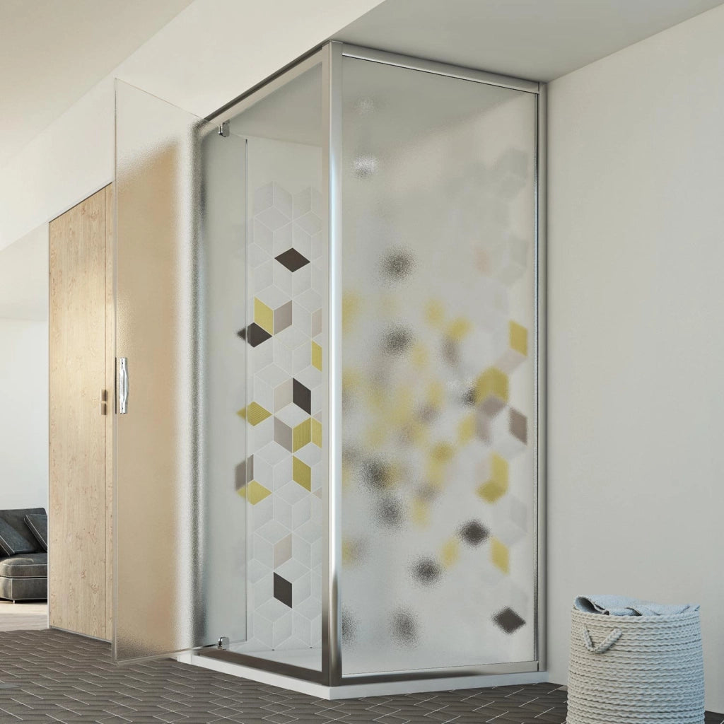 Box Doccia 75x80 AP. 80 CM H198 stampato C mod. Cristal Duo 1 Anta