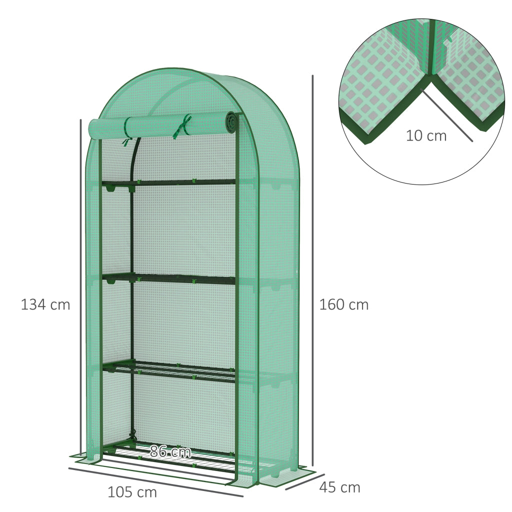Serra da balcone con scaffali ¨C Minimal ¨C Verde 105x45x160 cm
