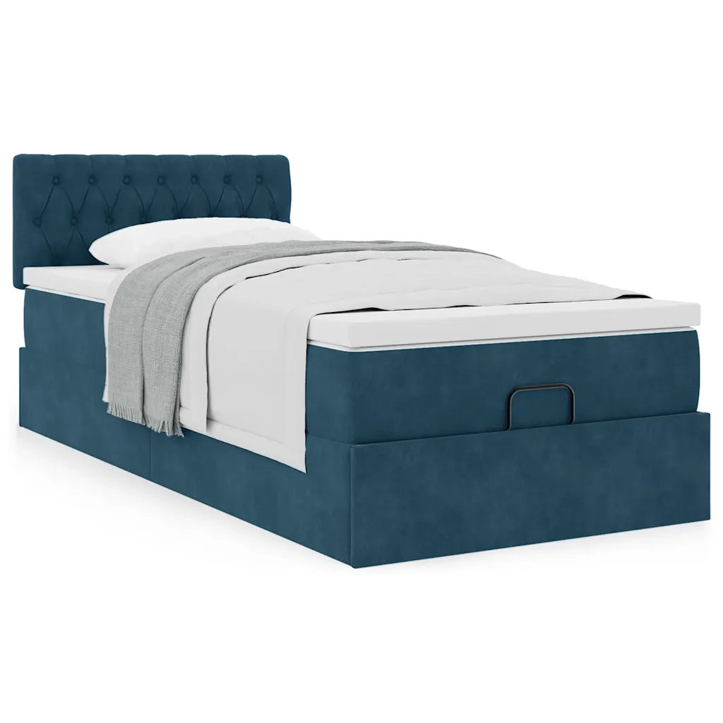 Struttura Letto Pouf con Materasso 80x200 cm Velluto 3311811
