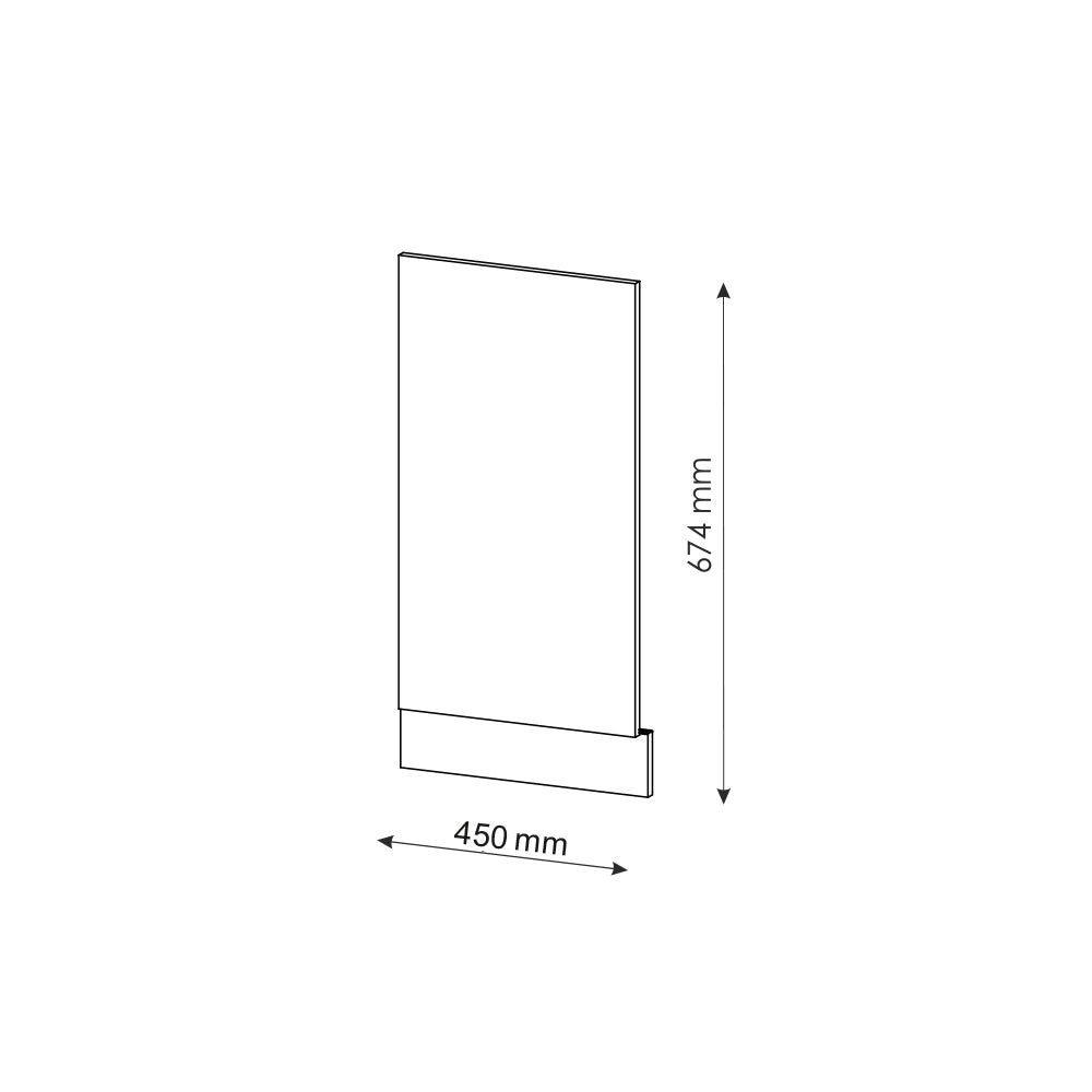 Pannello frontale Fame-Line Bianco lucido/Bianco 45 cm, PL Rovere Vicco