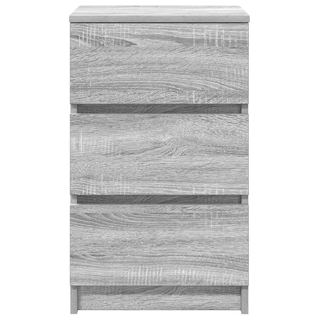 Comodino con 3 Cassetti Grigio Sonoma 39x35x65 cm 861347