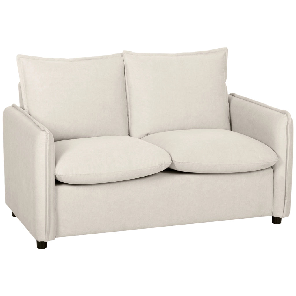 Divano 2 Posti Imbottito in Similpelle ¨C Minimal ¨C Crema