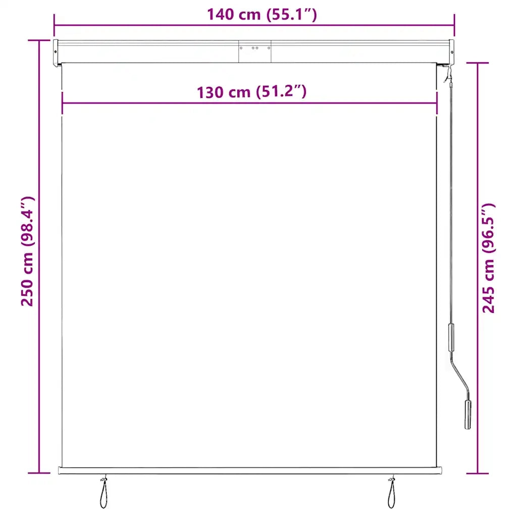 Tenda a Rullo per Esterni 140x250 cm Arancione e Marrone 145972