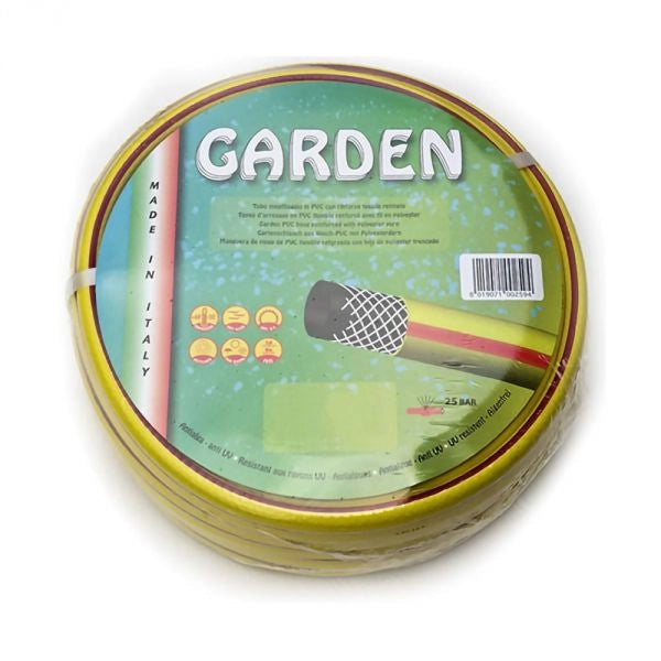 Tubo gomma giardino canna acqua 1/2 " x 50 mt  MADE IN ITALY  rinforzato irrigazione casa orto giardino cantiere.