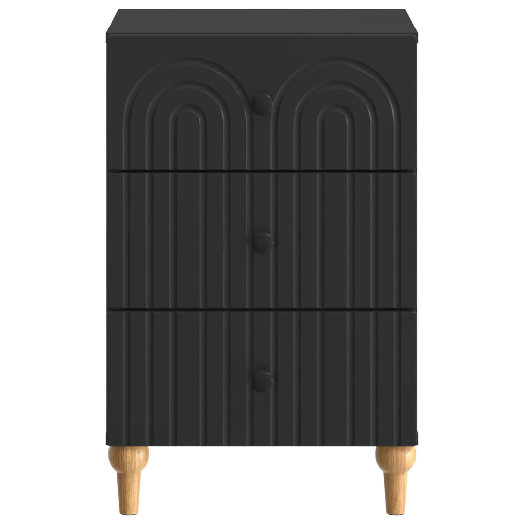 Comodino | Armadio da Notte | Mobiletto da notte Nero 43x 41 x 66,5 cm Legno ingegnerizzato