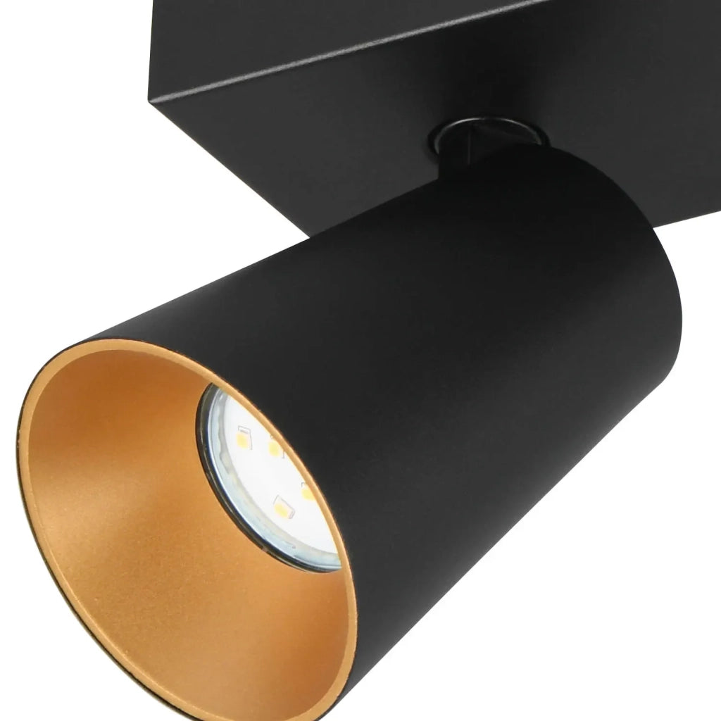 LÚZETE - SPOT DA SOFFITTO/ MURO 2 LUCI METALLO NERO GU10 SILVANO