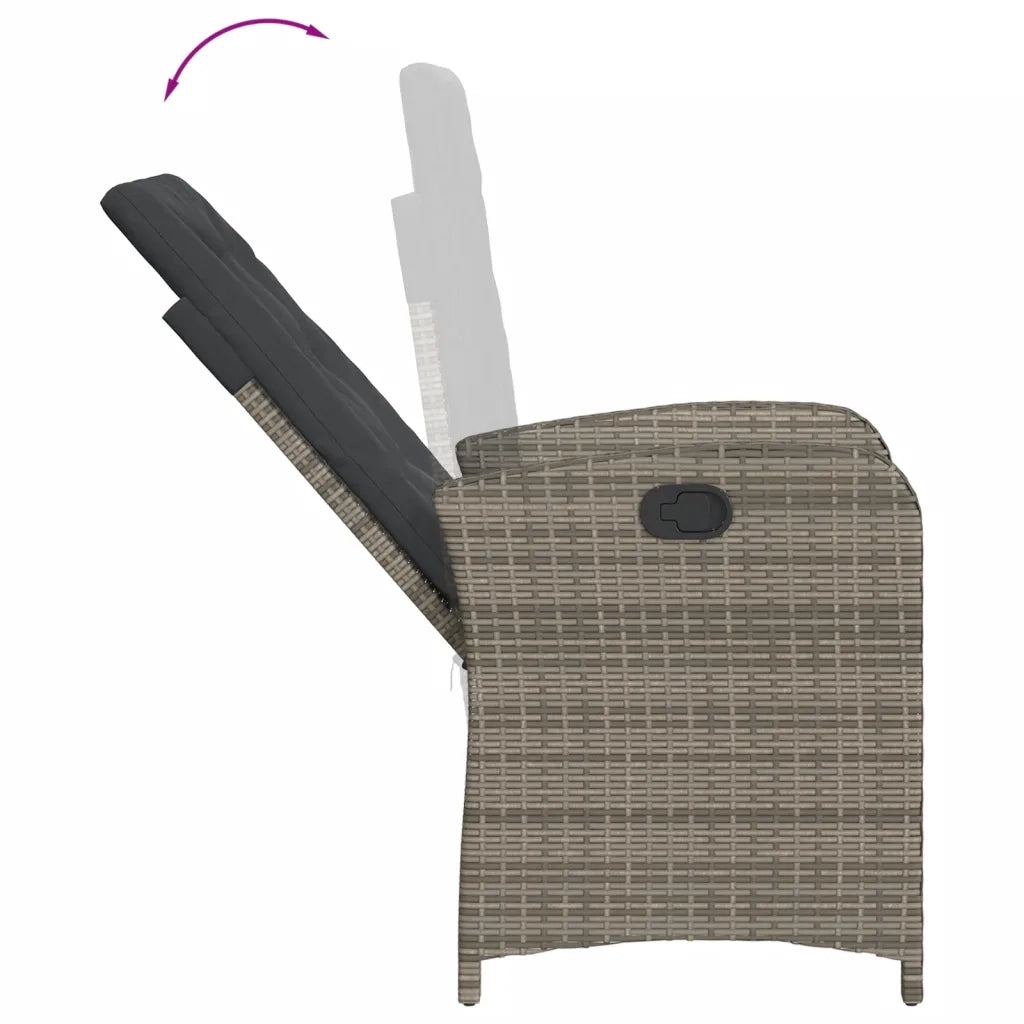 Set da Pranzo da Giardino 5 pz con Cuscini in Polyrattan Grigio 3212240