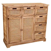 Credenza in legno e rete marrone 86x33x78,5h