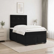 Letto box spring con materasso Nero 120 x 190 cm Velluto 3455068