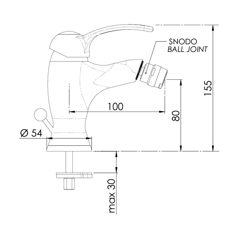 Miscelatore monocomando bidet con scarico serie Liberty