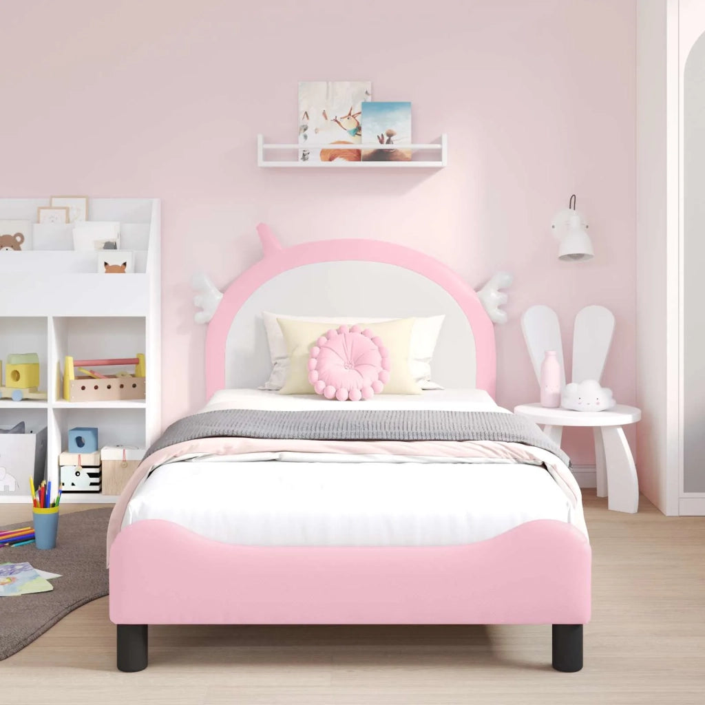 Struttura letto bambini con testata-Giroletto per bambini Rosa 90 x 200 cm PU 561000