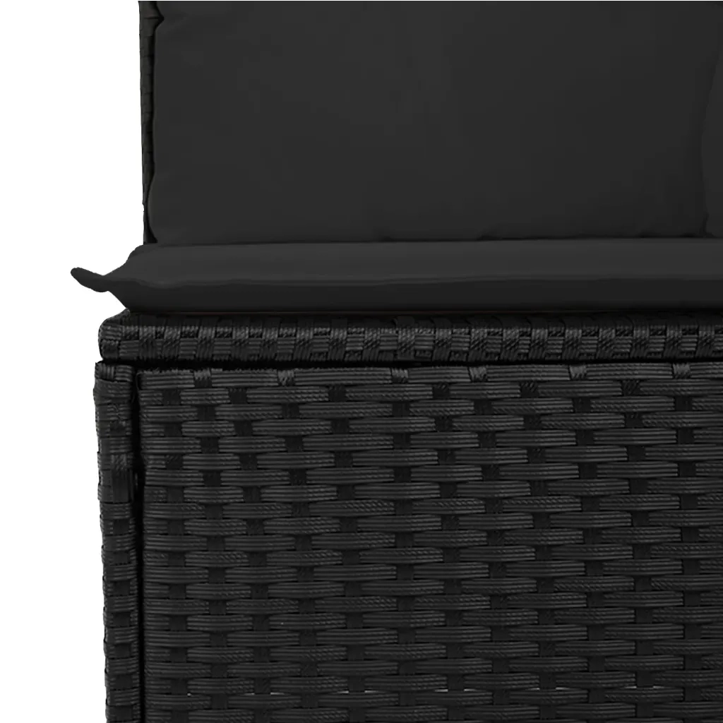 Set Divani da Giardino 5 pz | Set Salotto da Giardino con Cuscini in Polyrattan Nero