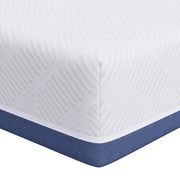 Materasso Bianco e Blu 140 x 190 cm Tessuto Jacquard