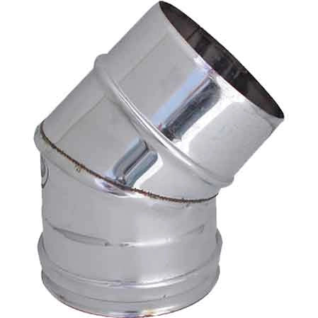 GOMITO A 45  ° PER CANNE FUMARIE  EE ? 150 mm