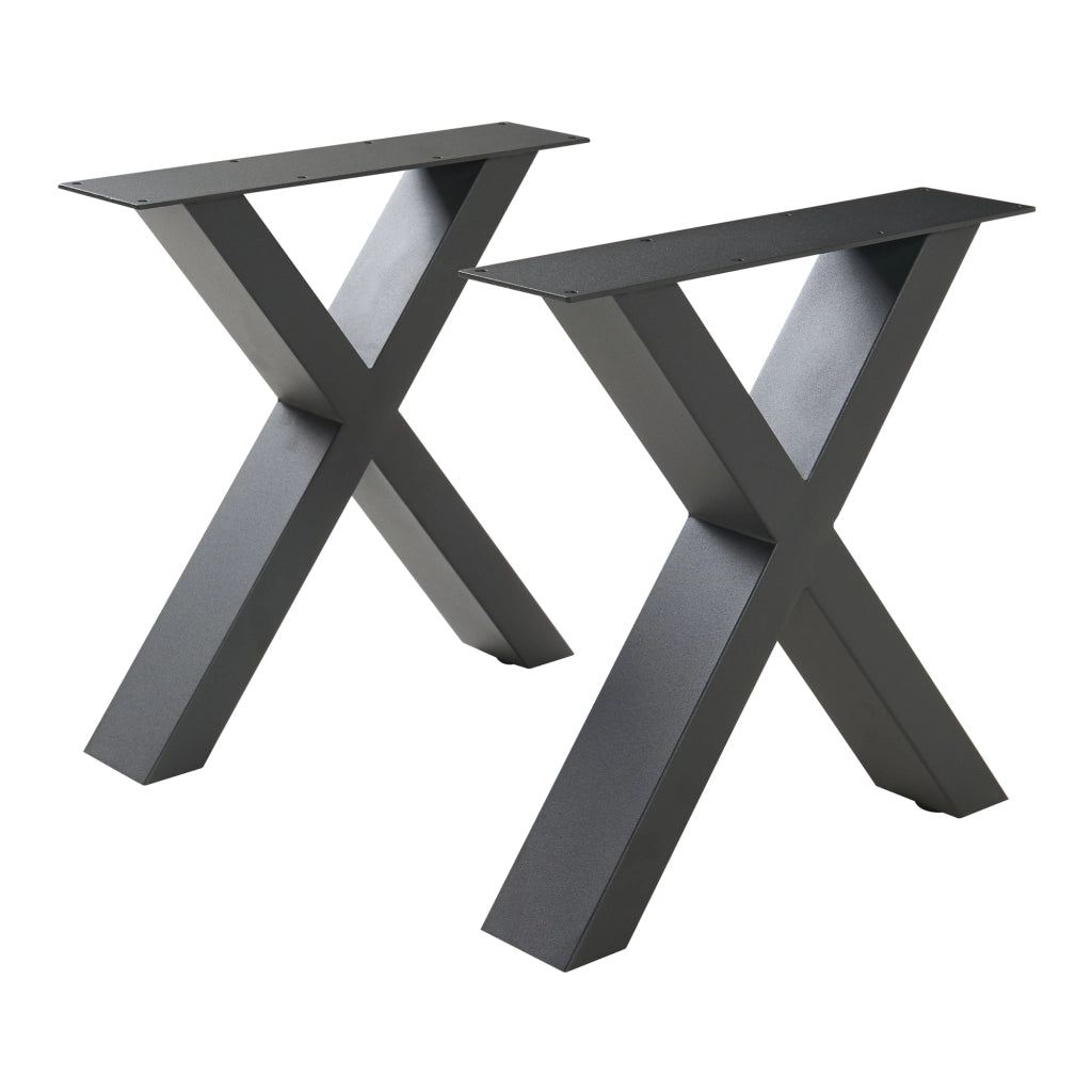 Set di 2 Gambe a Forma di X Maribo per Mobili 'Fai da Te' - Altezza 42 cm - Acciaio Nero [en.casa]