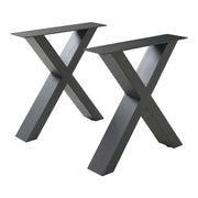 Set di 2 Gambe a Forma di X Maribo per Mobili 'Fai da Te' - Altezza 42 cm - Acciaio Nero [en.casa]