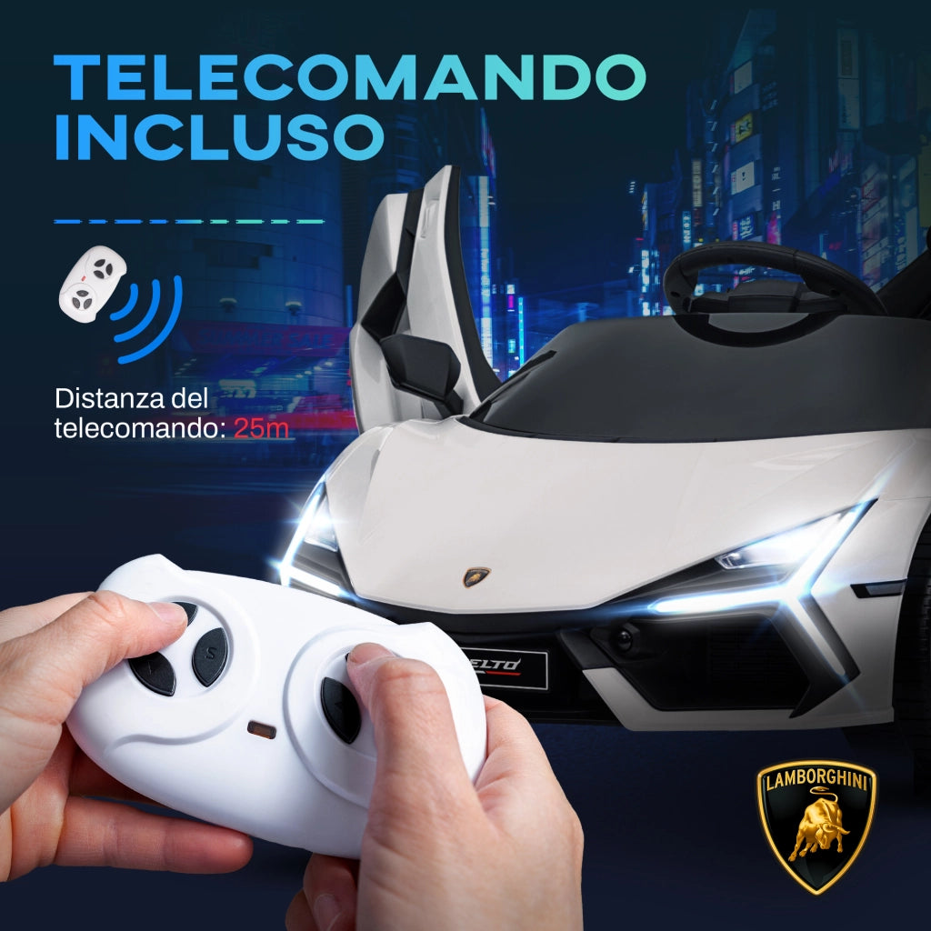 Giocattolo Auto Bambini con Luci LED e Telecomando ¨C Minimal ¨C Bianco Plastica Acciaio 105x60x40