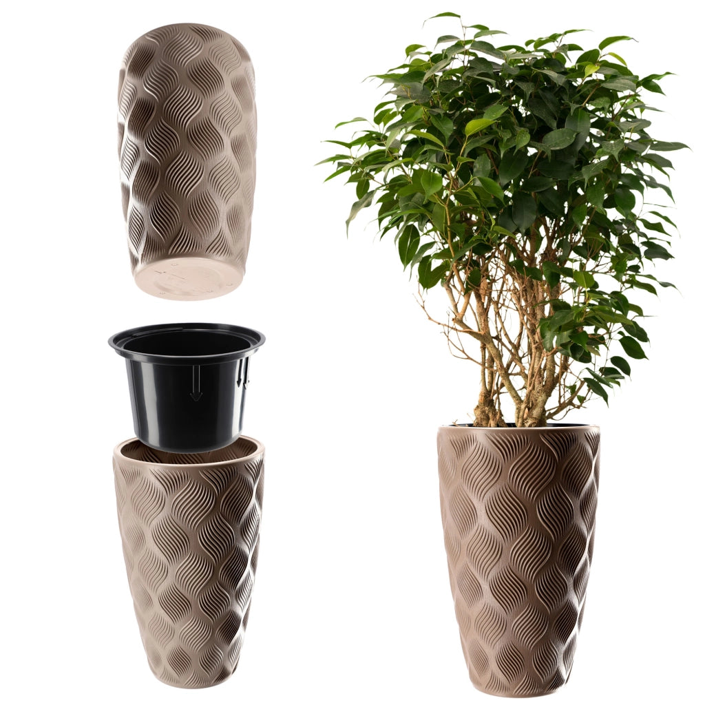 Vaso da fiori KADAX con inserto 58 cm, copertura per vaso da fiori in plastica alta