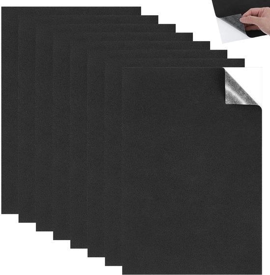 Pannelli autoadesivi in schiuma di gomma - 8 pezzi - 250 x 200 x 1 mm - per isolamento acustico e isolamento termico di mobili - progetti DIY