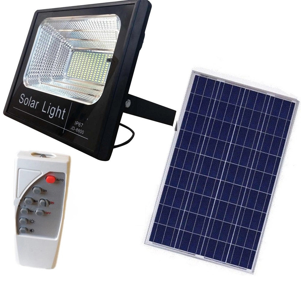 Trade Shop - Faro Pannello Energia Solare Faretto Led Luce Bianca Ip67 Con Telecomando -