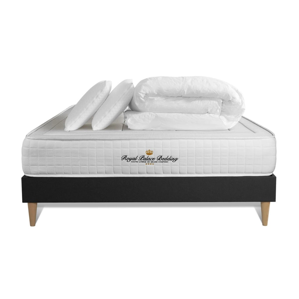 Pacchetto letto completo - Materasso 180x200cm + Box spring con doghe (kit) + 2 cuscini + Piumino - Balmoral