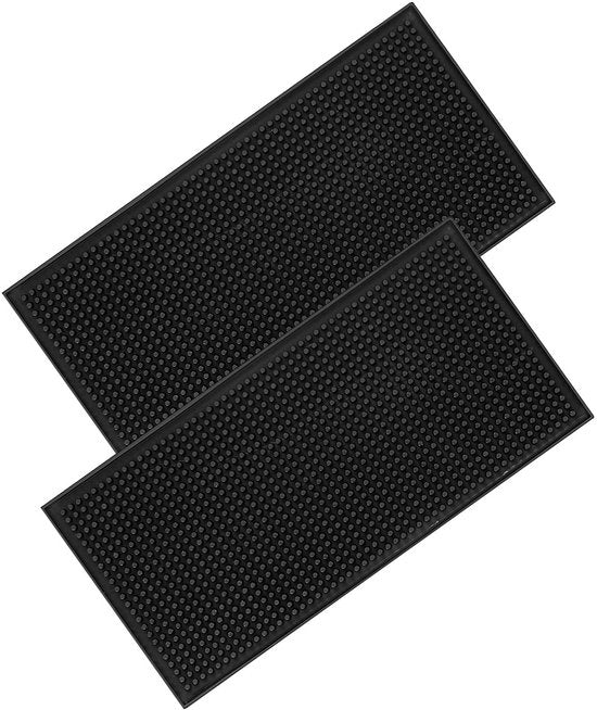 Antislip mat di gomma, afdruipmat per caffè, bar, cucina, ristorante e bancone, 2 pezzi