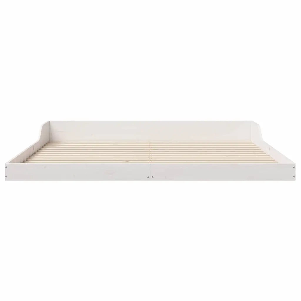 Struttura del letto Bianco 200 x 200 cm Pino massello 873302