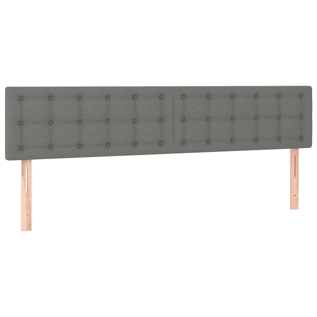 Testiera 2 pz-Set di 2 Testata-Testiera Decorativa Grigio Scuro 80x5x78/88 cm in Tessuto 427790