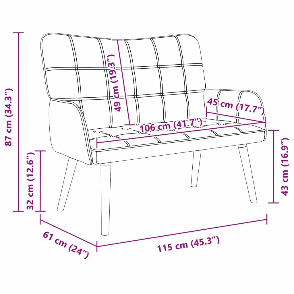Sofa a Due Posti Verde Scuro 115 x 61 x 87 cm Tessuto 42028896
