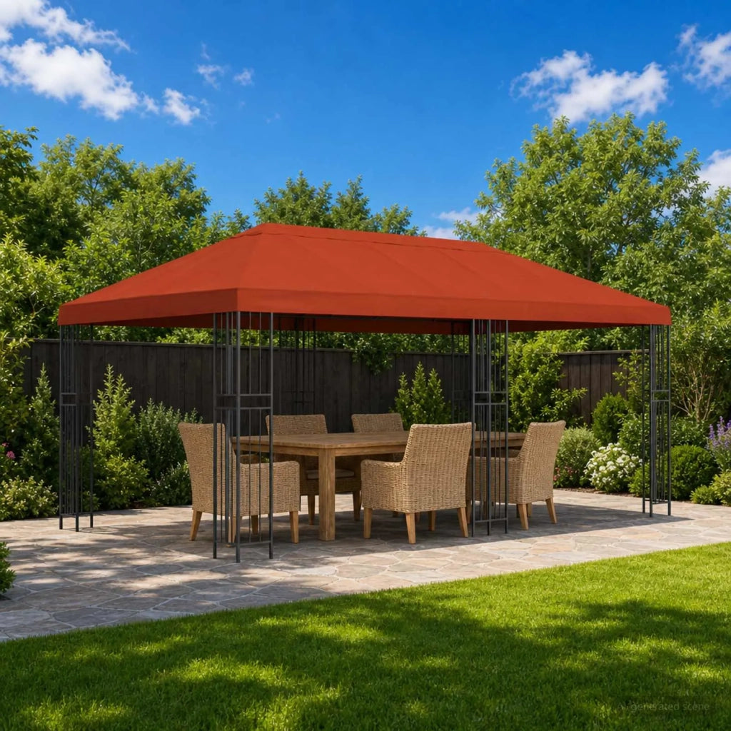 Gazebo | Pergolato con pareti laterali 6 x 3 m Terracotta