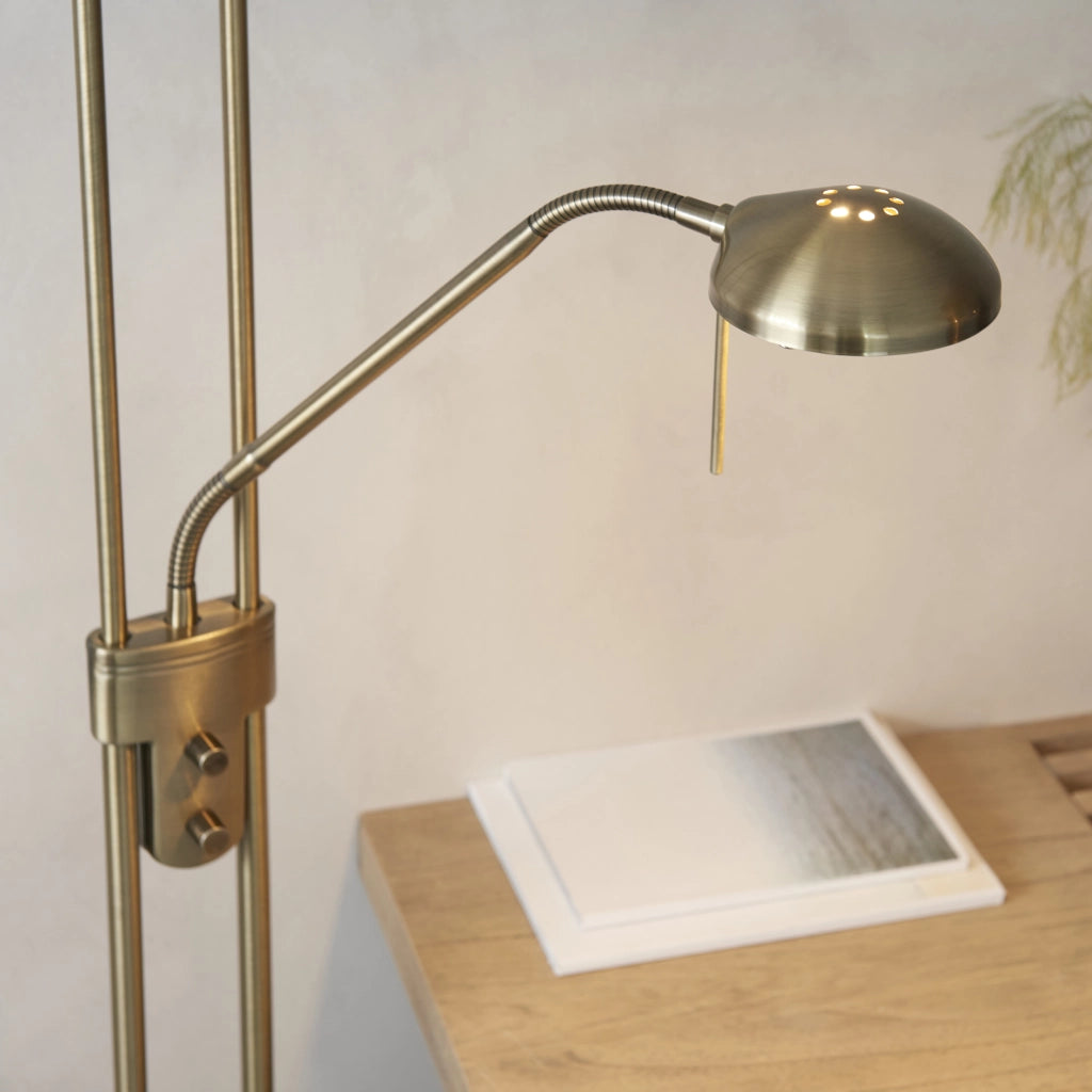 Lampada terra Rome ottone antico con lettura Endon