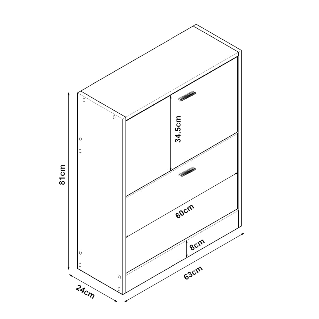 Scarpiera Sykkylven con 2 Contenitori Ribaltabili - Bianco [en.casa]