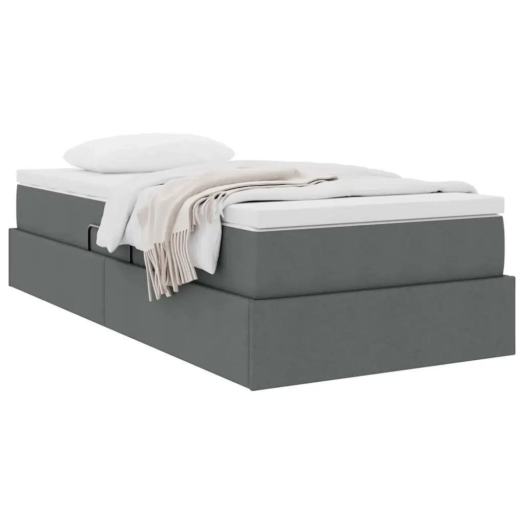 Letto con contenitore e materasso Grigio scuro 90 x 200 cm 3370201