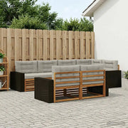 Set di divani da esterno 7 pcs Naturale e Grigio Chiaro 3383484