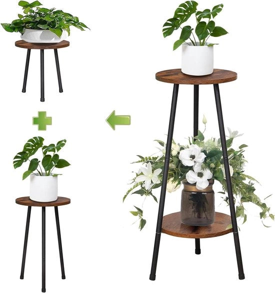 Stand per piante in legno - Multifunzionale - 2 Livelli - Interno