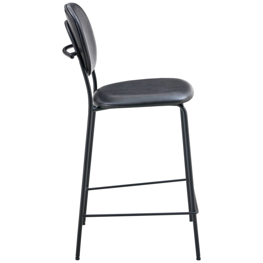 Set di 2 sgabelli da bar EDMOND in similpelle nera