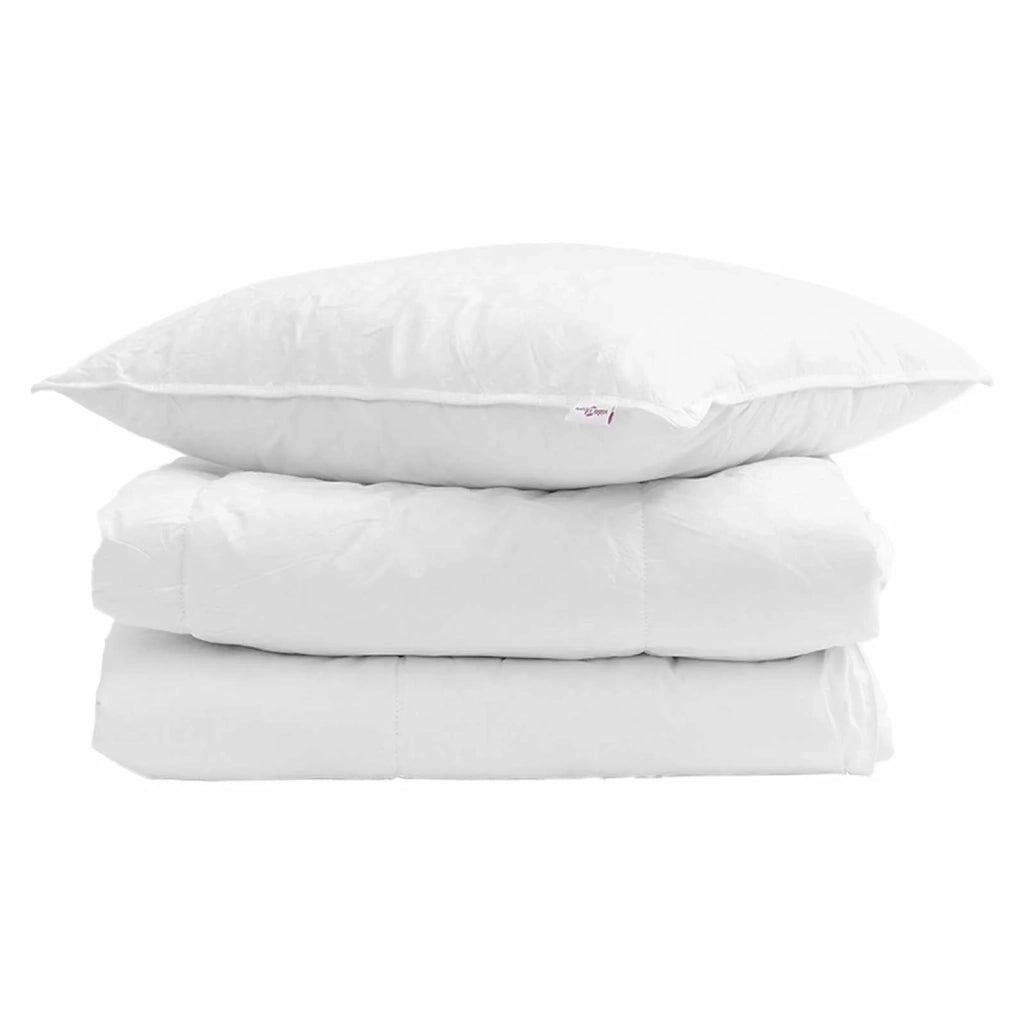 Piumone | Duvet Invernale con cuscino 2 pz Bianco Piuma d'anatra
