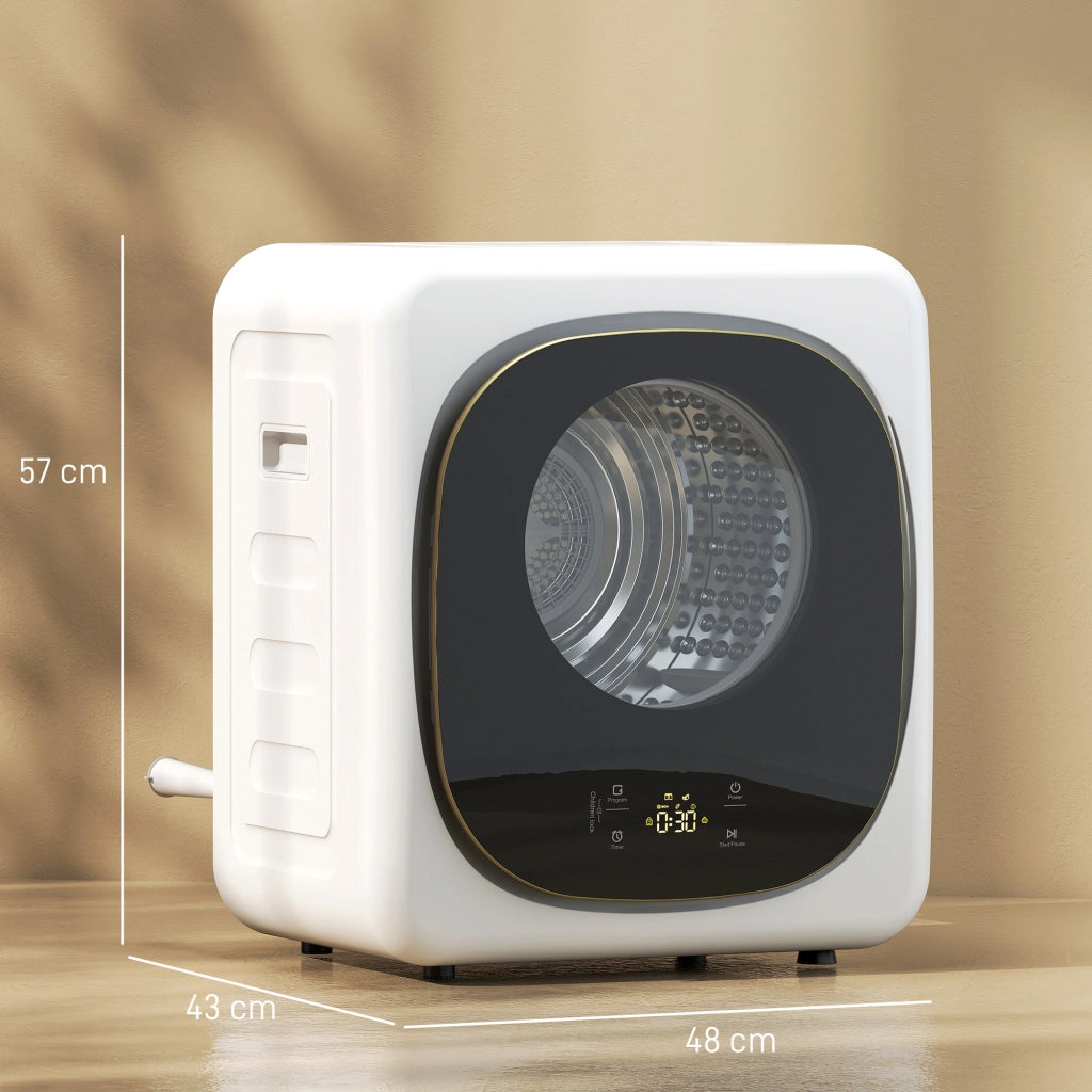 Asciugabiancheria 4 kg compatto ¨C zephmum ¨C 5 programmi timer bianco e nero