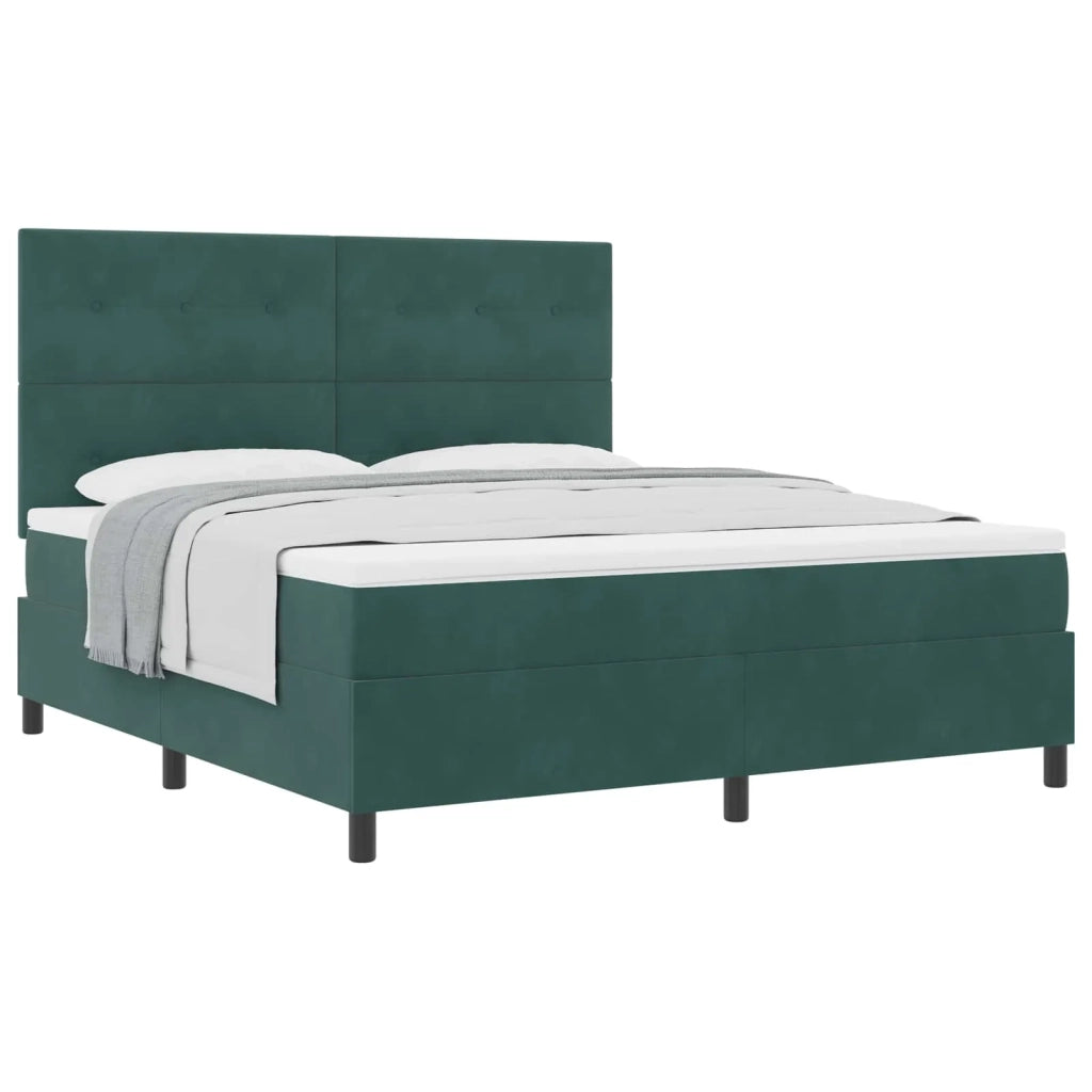 Letto a molle con materasso Verde Scuro 180 x 200 cm Velluto 3339851