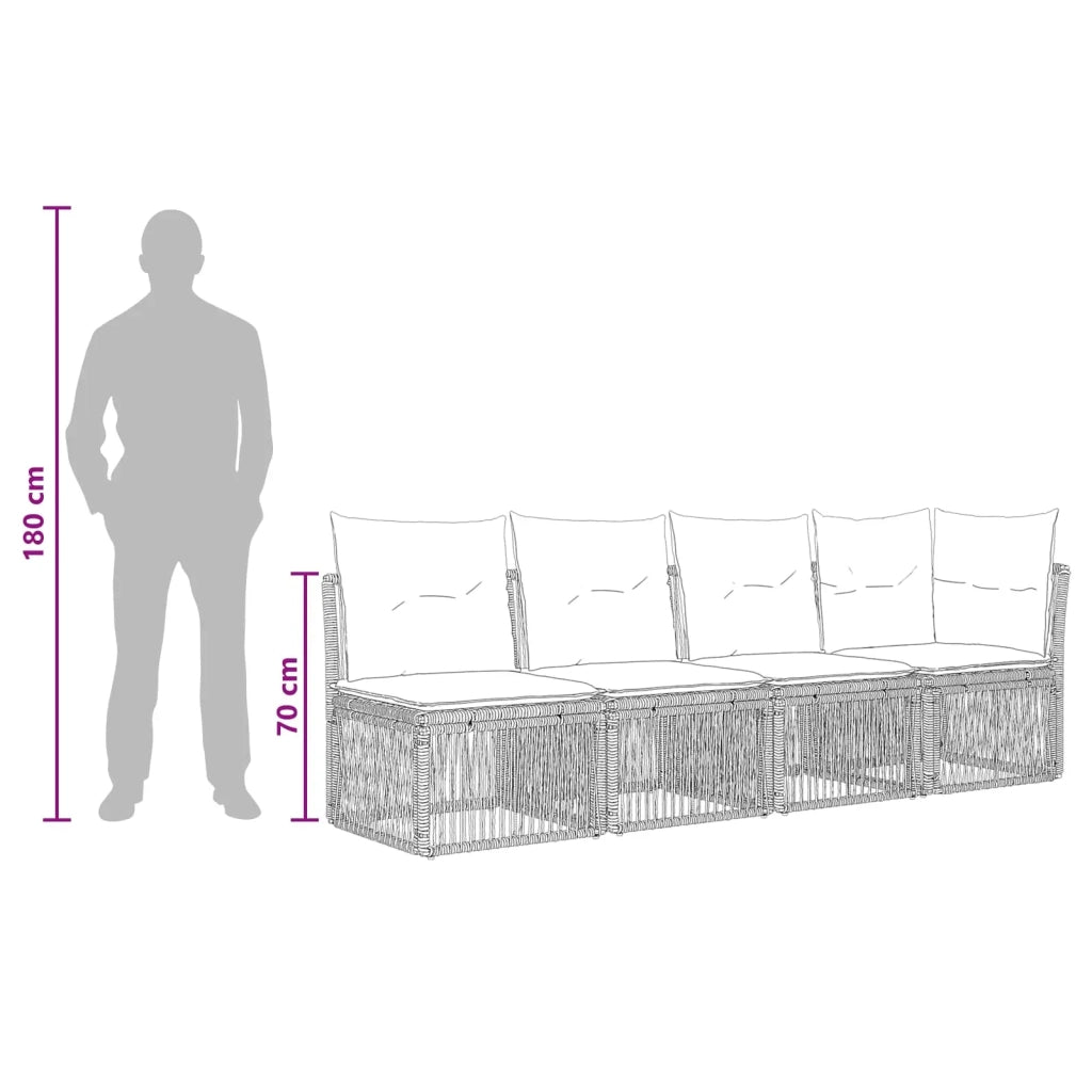 Set Divano da Giardino 9 pz Grigio polyrattan 3436445
