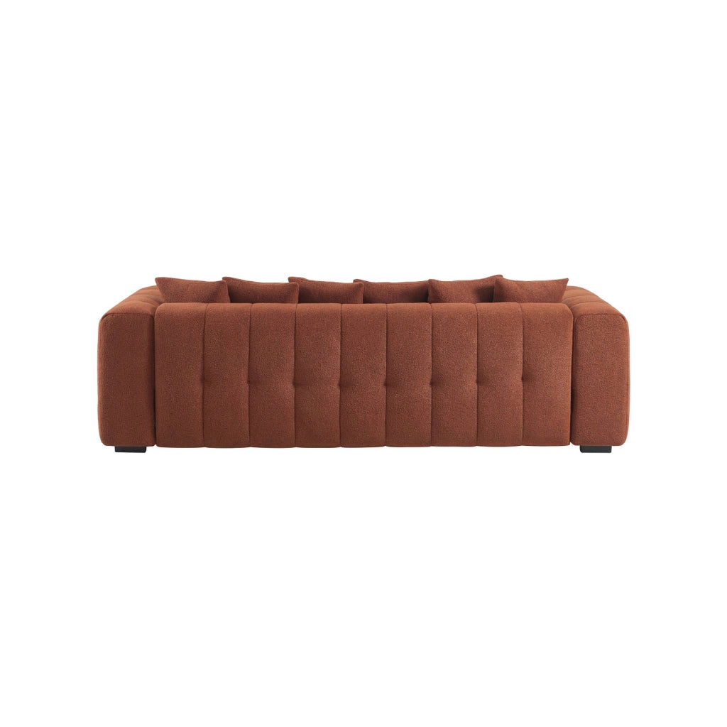 Divano letto in bouclé compresso testurizzato con contenitore,