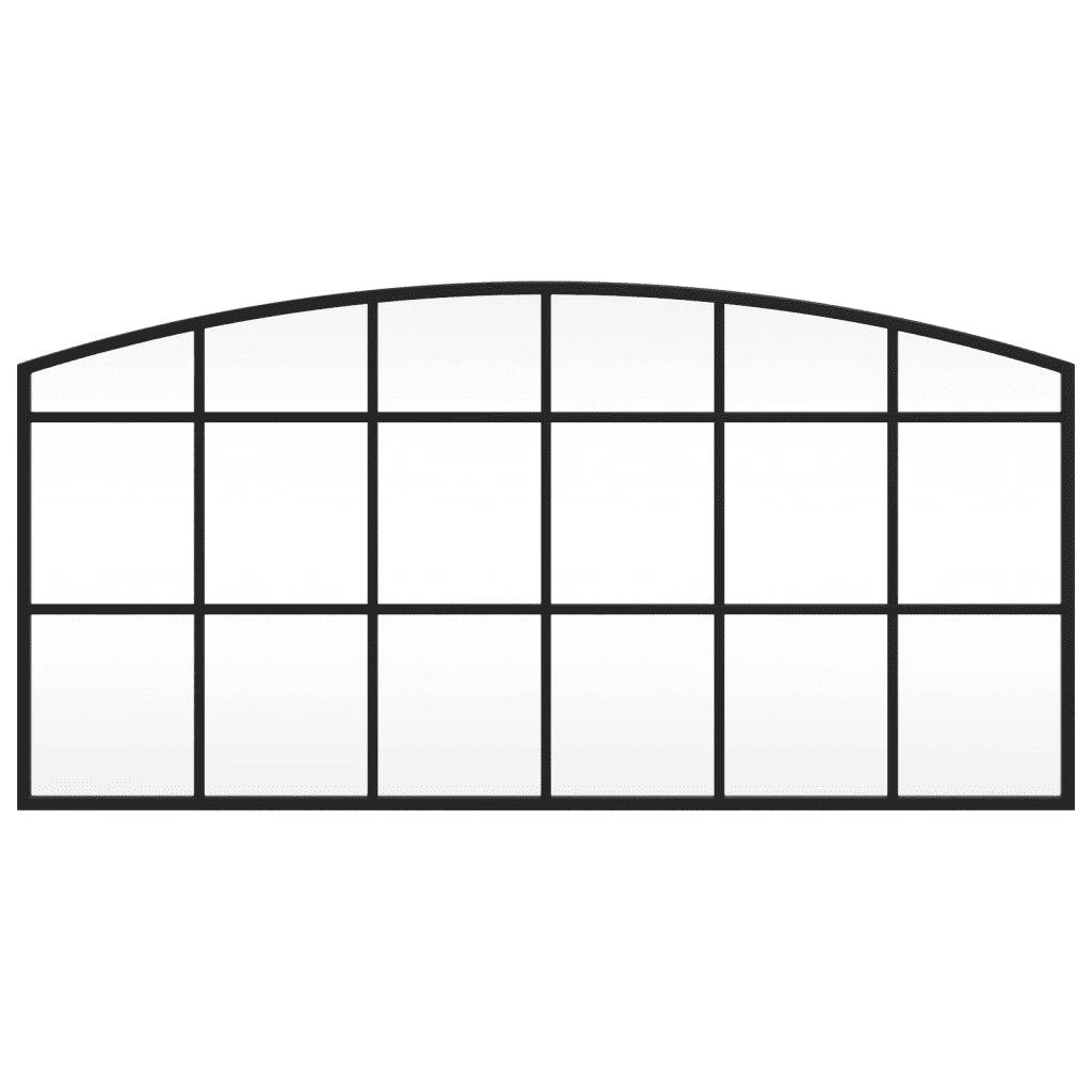 Specchio da Parete-Specchio a Muro-Specchio Decorativo Nero 80x40 cm Arco in Ferro 702907